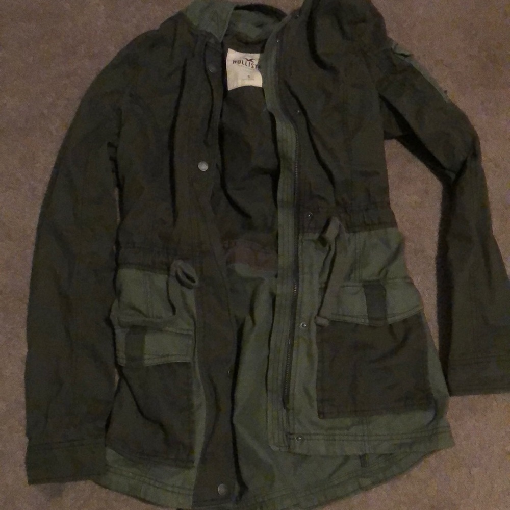 Long green jean jacket